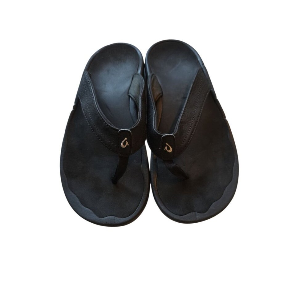 Olukai Ohana Flip Flop Sandal Black Women’s Sz 8 Comfortable